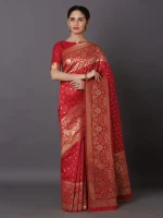 Printed Silk Saree With Blouse Piece For Women hb-001