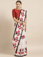 Printed Silk Saree With Blouse Piece For Women hb-005