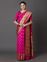Printed Silk Saree With Blouse Piece For Women hb-15