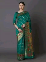 Printed Silk Saree With Blouse Piece For Women hb-16