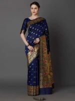 Printed Silk Saree With Blouse Piece For Women hb-19