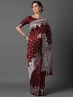 Printed Silk Saree With Blouse Piece For Women hb-24