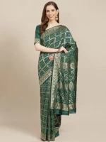 Printed Silk Saree With Blouse Piece For Women hb-25