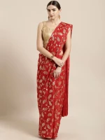 Printed Silk Saree With Blouse Piece For Women hb-29