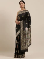 Printed Silk Saree With Blouse Piece For Women hb-33