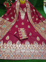 Unstitched Fashionable and Georgious High Quality fabrics and Screen Printed Pure Cotton Salwar Kameez For Woman hb-005