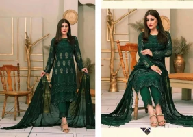 Georgette Three piece With Embroidery Work  hb-001