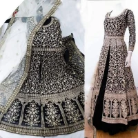 Semi-stitched Georgette Long Floor Touch Anarkali Party Dress for women.  hb-001