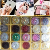 Ladies Fashion Pop Up Socket for Mobile Phone Stone