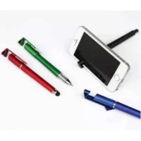 Universal 3 in 1 Capacitive Stylus Pen with Mobile Stand Holder, Writing Pen, Capacitive Pen for Mobile use, Compatible for Touch Pen- Stylus Pen- Random Color
