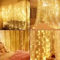 Golden Home Decorative Curtain String Lights, Led String Fairy Lights Eid Puja Christmas Xmas Garland Decoration Wedding Festival Party LED Lights