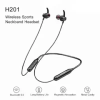 Lenovo H201 Wireless Sports Neckband Headset Bluetooth 5.0 Long Battery Life Magnetic Absorption And Metal Cavity With Microphone