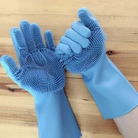 High Quality Silicone Dish Washing Kitchen Hand Gloves (Multicolor)