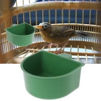 2 in 1 Parrot Feeding Bowl Bird feed cage Dual Feeding Cup Hanging Plastic Bird Pigeons Cage Water Food Feeder Feeding Supplies