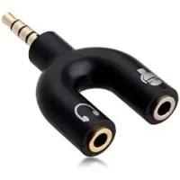 Caicen 3.5mm Audio Jack to Headphone Microphone 2 Way U Splitter Converter Adaptor