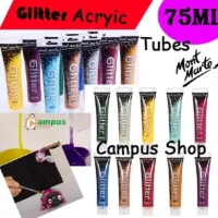 Mont Marte Glitter Acrylic Paint 75ml- Red, Copper, Silver, Gold & Green
