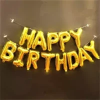 Happy birthday foil balloon golden