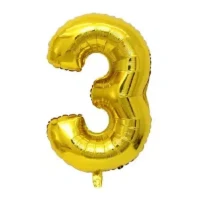 16 Inch " 3 " Large Helium Number Foil Balloons