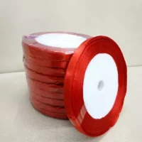 (1PCS) Birthday Party, New Year, Wedding, Balloon Rope Wire 75Feets / 25Yards / 22Meters width SATIN RIBBON for Party Embossed Balloon Accessories [Red]