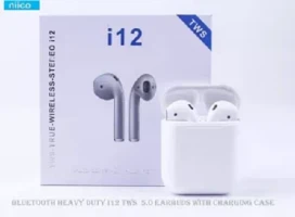 Bluetooth 5.0 Earbuds with Charging Case Model- TWS i12