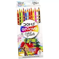 DOMS Groove Colour Pencil with sharpner - 12 pcs set