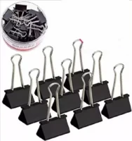 Metal Paper Clips/Stationery Binders Clips Black (10 Pieces) 41mm MEDIUM Size