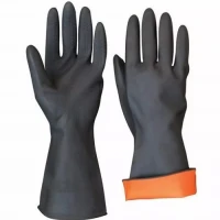 Orange And Black Rubber Lastex hand Gloves (বার বার ব্যবহার করতে পারবেন শুধু পানি দিয়ে পরিষ্কার করতে হবে