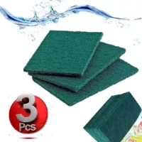 3 pcs kitchen dish wash scrubber Cleaning Heavy Duty Scrub Cellulose Sponge by Scrub Scrubbing Sponges Use for Kitchen