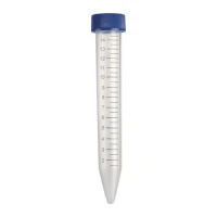 10 Pcs Plastic Centrifuge Test Tube 15 ml, Falcon Tube, Sample Container with Scale and Blue Screw Cap
