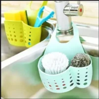1 pcs Hanging Storage Basket, Plastic Sponge Sink Caddy Organizer Kitchen Bathroom Drain Rack