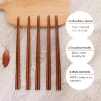 5 Pair Wooden Chopsticks Plain Wooden Chopsticks