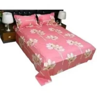 King Size Bed Sheet Cotton Multicolored with Matching 2 Pillow Covers