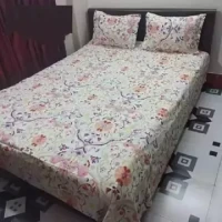 Double Size Cottont Bed Sheet with Matching 2 Pillow Covers