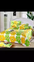 King Size Cotton Bed Sheet with Matching 2 Pillow Covers - Multicolor