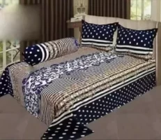 Double Size Cotton Bed Sheet with Matching 2pcs Pillow Covers By EXPORTGALLERY