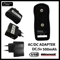 Winmax AC/DC Power Adapter USB Charger With Indicator LED - Black