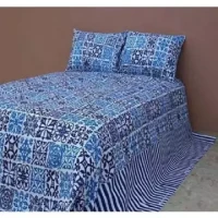 Double Size Cotton Bed Sheet with Matching 2 Pillow Covers - By Star Buzz