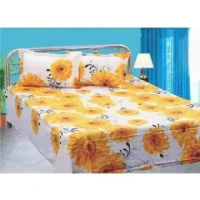 Double Size Cotton Bed Sheet with Matching 2 Pillow Covers - By Star Buzz