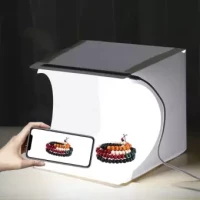 Portable Mini Photo Studio Box Folding Diffuse Soft Box with Led Light Photography Background (24Cm X 24Cm)