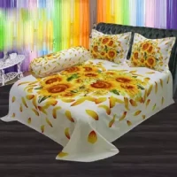 New Collection Panel Cotton King Size Bed Sheet With 2 Pillow Covers
