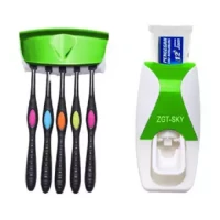 Toothpaste Dispenser and Brush Holder Set - Multicolor