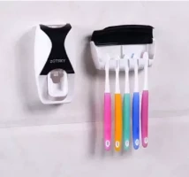 Toothpaste Dispenser with Toothbrush Holder