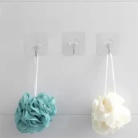 Bathroom Kitchen Glass Clear Transparent Wall Hook Hangers-6-Pcs