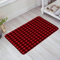 Red and Black Doormat Carpet for Bed Room/Kitchen and for Home Decoration