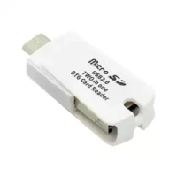 USB & OTG Micro SD Card Reader- White