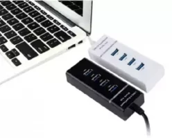 High Speed USB 3.1 4 Port USB 3.0 Hub for PC Laptop Tablet – Black