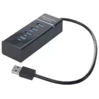 4 Port USB 3.0 Hi-Speed Hub 5Gbps (Black)