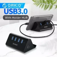 ORICO USB HUB SHC-U3 ABS High Speed Mini 4 ports USB 3.0 5Gbps HUB with Phone Tablet Holder for Desktop Laptop - Black/White